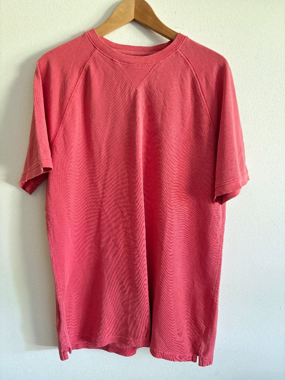 Goodfellow & Co Men’s Waffle Knit Short Sleeve T-Shirt – Coral Pink (Size Medium